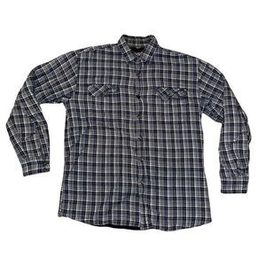 AS Lined Flannel Button Down Jacket Blue and Black Men’s Size M
